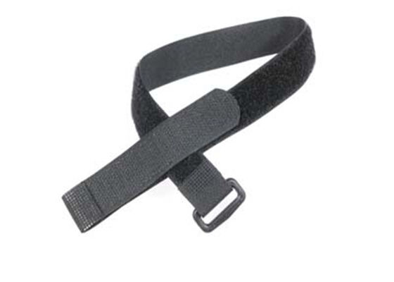 25mm * 450mm Nylon Hook And Loop Strap Wide Cable Ties With Buckle Black Color