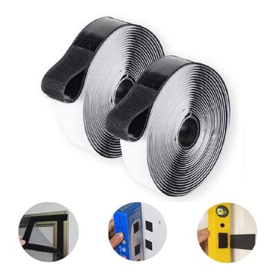 20mm Black Hotmelt Adhesive Nylon Self Adhesive Hook And Loop Tape for Shoes and Garments