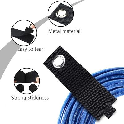 50mm Width Heavy-Duty Nylon Elastic Hook and Loop Strap 20 Yards/Roll for Cable Management