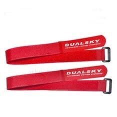 25mm Wide Red  Hook And Loop Cable Ties With Plastic Buckle One Color Logo