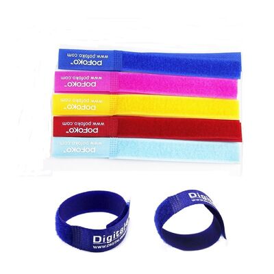 Wide Application Colorful Hook And Loop Cable Ties Customizable