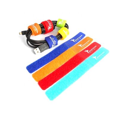 Flexible Hook And Loop Cable Wrap Velcro Tie Wraps Easily Adjustable