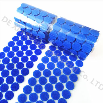 110mm Width Blue Adhesive Hook And Loop Circles Dots With Sticky Back