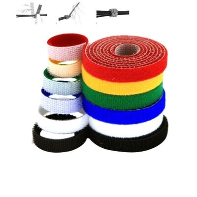 green blue Black SGS Double Sided Hook And Loop Velcro Cable Ties