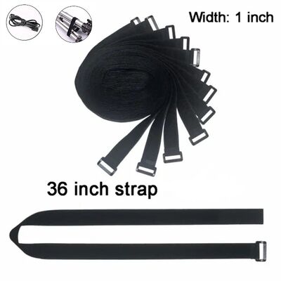 Durable Reusable Adjustable Hook And Loop Straps With Plastic Buckle