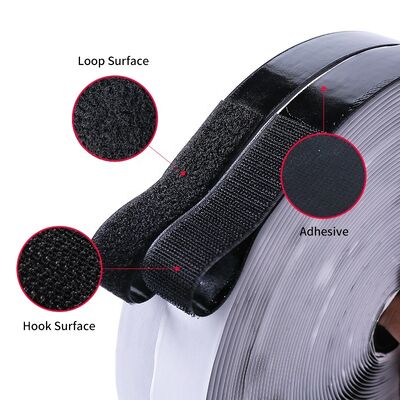 Hot Melt 3m Glue Self Adhesive Velcro Strips Nylon Hook And Loop Fasteners 2mm