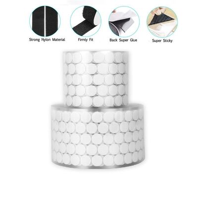 Strong Self Adhesive Velcro Sticky Back Dots Nylon Hook And Loop Sticker Tape