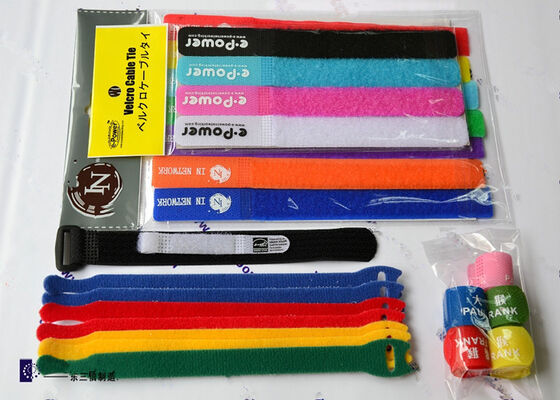 Velour Molded Hook And Loop Cable Tie Roll 12.5*250MM Water Resistance
