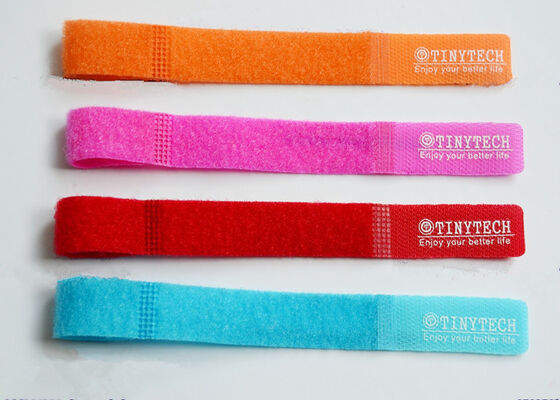 100% Nylon 20*200mm Hook And Loop Wire Ties Eco Friendly Multicolor
