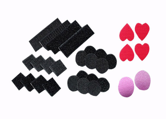 Eco Friendly Red Hook And Loop Dots Customized Shape With Hot Melt Glue