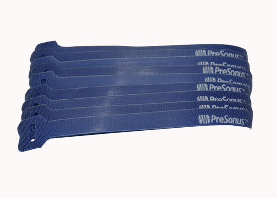 Blue Double Sided Adhesive Reusable Ties Custom  hook and loop Cable Ties Lightweight