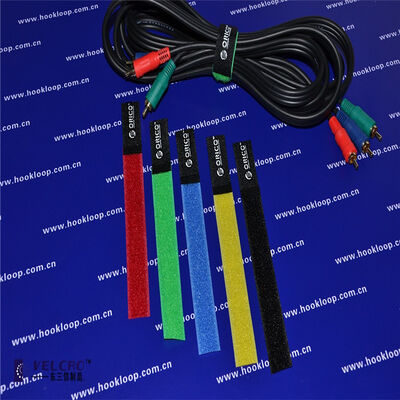 Self Gripping ROSH Hook And Loop Cable Wrap Colored Velcro Cable Ties Customized