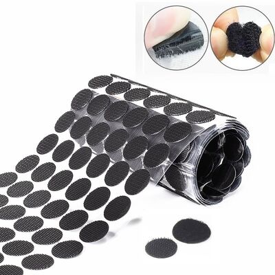 Custom 12mm Dia Self Adhesive Hook and Loop Dots with High Temperature Resistance and Custom Shape Options