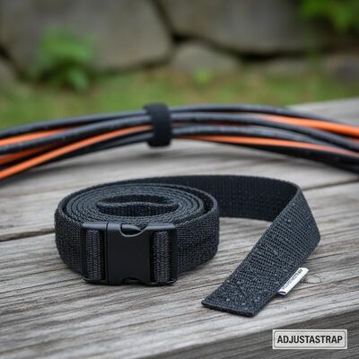 Customizable Reusable Nylon Hook and Loop Strap with Plastic Buckle for Wire and Outdoor Use