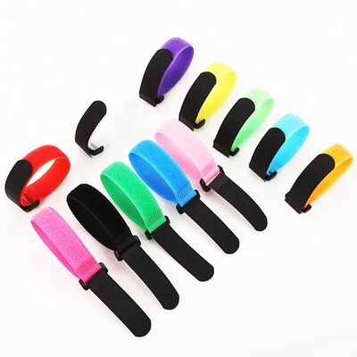 15mm*200mm Reusable 2000 Times Hook And Loop Straps with Customized Printed Logo Velcro Cable Tie