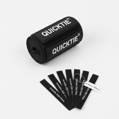 15mm*200mm Reusable 2000 Times Hook And Loop Straps with Customized Printed Logo Velcro Cable Tie