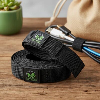 Nylon Reusable Hook and Loop Straps with Custom Logo Printing and Eco-Friendly Design for Secure Cable Management