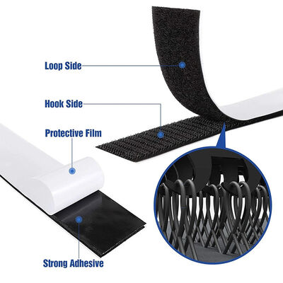 Hot Melt 3m Glue Self Adhesive Velcro Strips Nylon Hook And Loop Fasteners 2mm