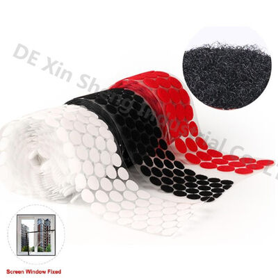 Customized Shape Round Square Heavy Duty Back Glue Self Adhesive Hook And Loop Magic Strap/ Coin/ Dots