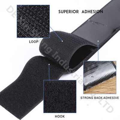 1" 5 Yard Black And White Self Adhesive Hook And Loop Tape 4 Inch  Roll