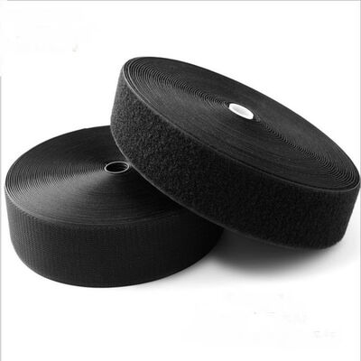 Double Sided ROHS Hook And Loop Tape Roll Black And Yellow  25yards/Roll