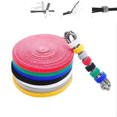 Strong Sticky Double Sided Hook And Loop Organizer Wire Strap Back to back hook and loop cable tie