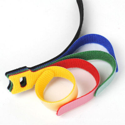 15mm Nylon T Shape Hook And Loop Cable Tie Wire Wraps Reusable Bulk  Cable Ties