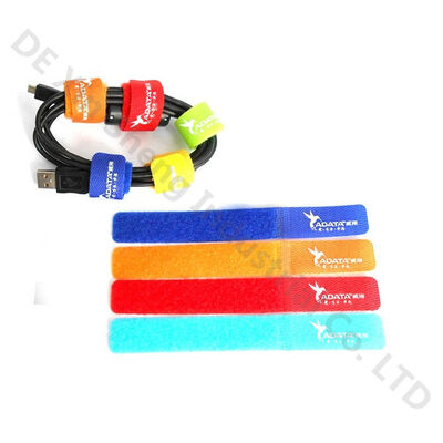 Multi-functional reusable durable adjustable hook and loop cable ties self locking black nylon cable tie