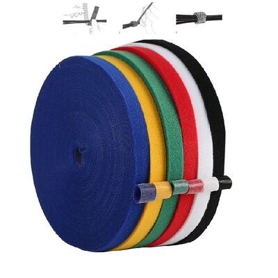 Nylon Double Sided Hook And Loop - Reusable 2000 Times Adjustable Velcro Cable Tie with Customizable Logo