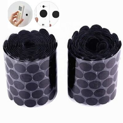 OEM Black Heavy Duty Hook And Loop Velcro Dots Roll For Curtain Dia 20mm