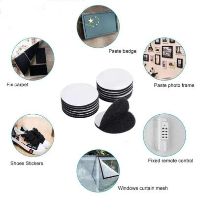 Heat Resistant Self Adhesive Hook And Loop Dots Eco Friendly 15mm Dia