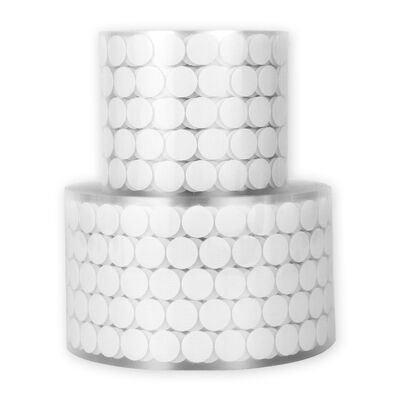 Custom 12mm Dia Self Adhesive Hook and Loop Dots with High Temperature Resistance and Custom Shape Options